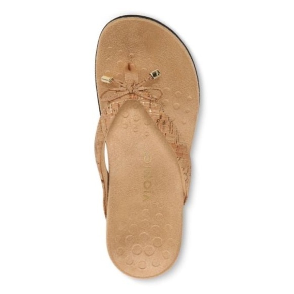 Women’s VIONIC Bella Toe Post Sandal- Gold cork. Size 11 - Picture 2 of 8